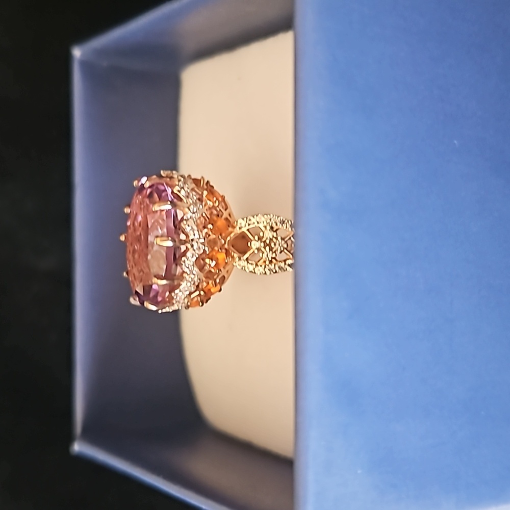 GP Celestial Dreams Collection AAA Rose De France Amethyst & Multi Gemstone Ring